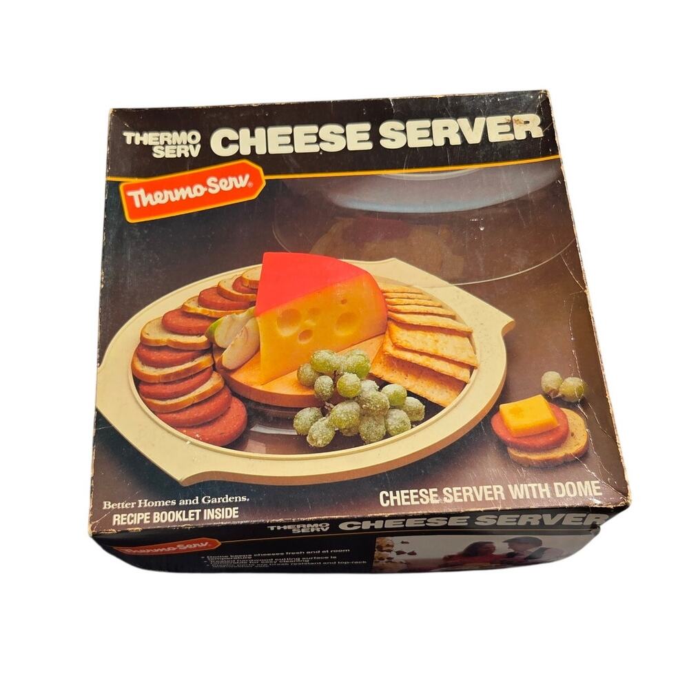 Vintage Thermo Serve Cheese Server with Dome Lid Party Tray
